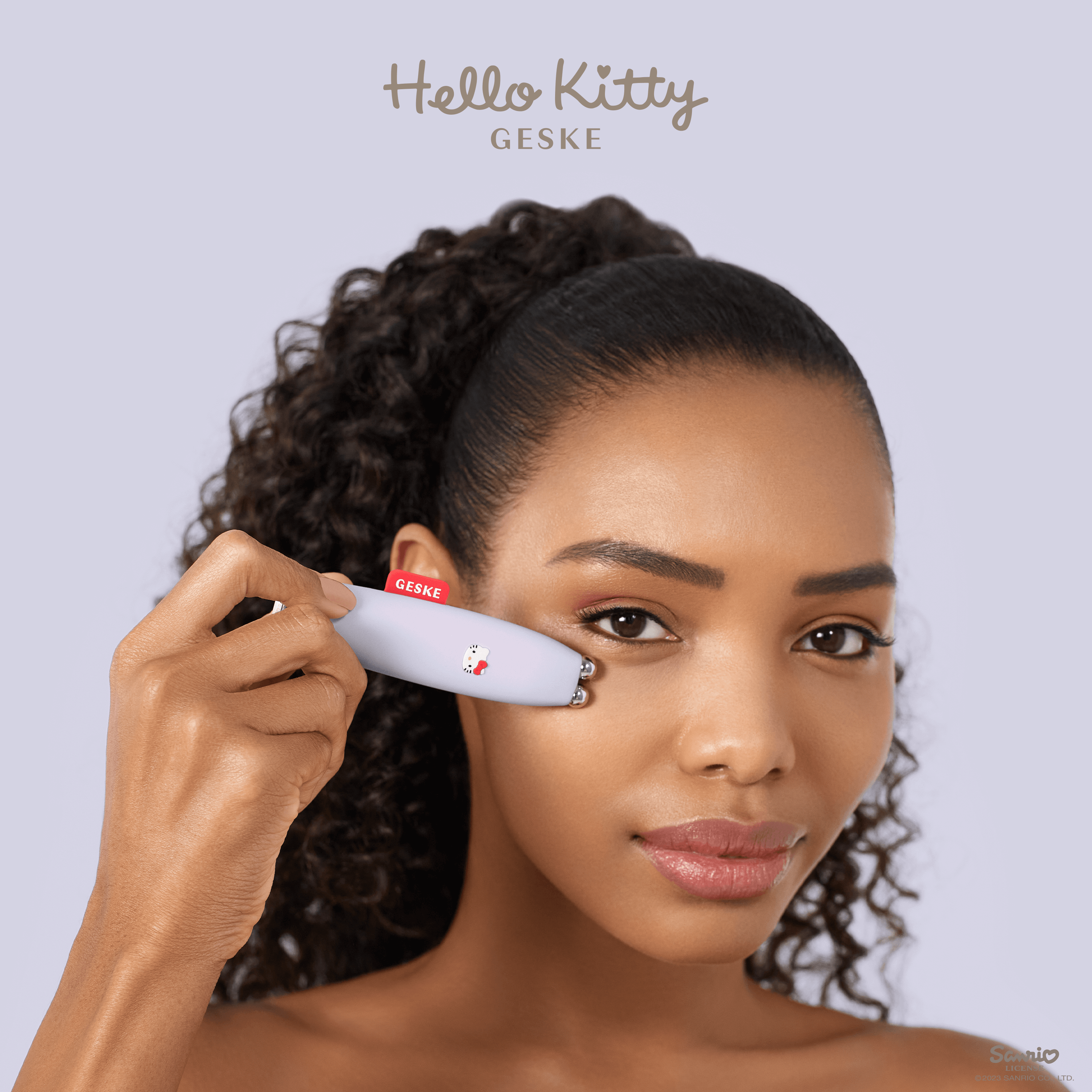 Мікрострумова ручка GESKE MicroCurrent Face-Lift Pen 6 в 1 by Hello Kitty для підтяжки обличчя фіолетова - фото 6