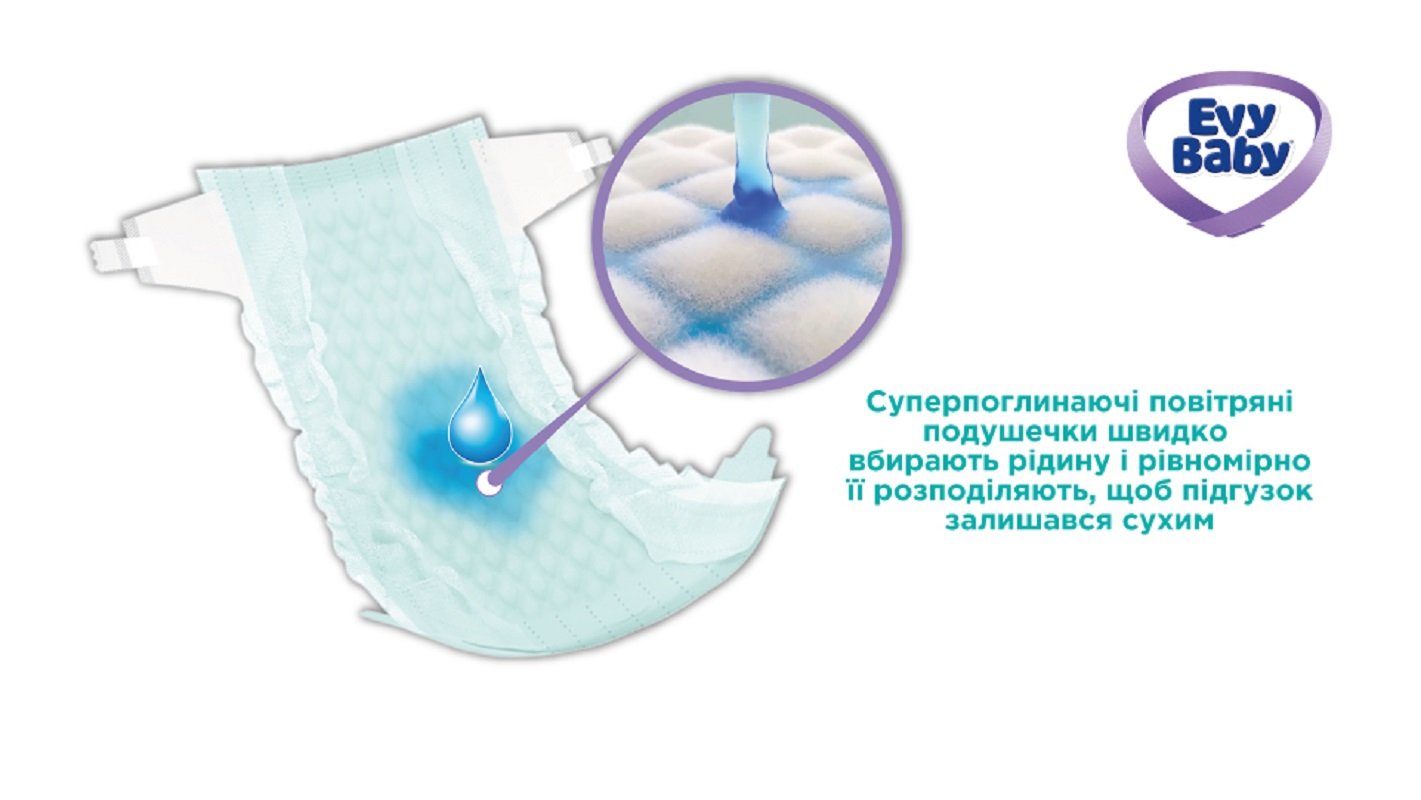 Підгузки Evy Baby 1 (2-5 кг), 62 шт. - фото 3