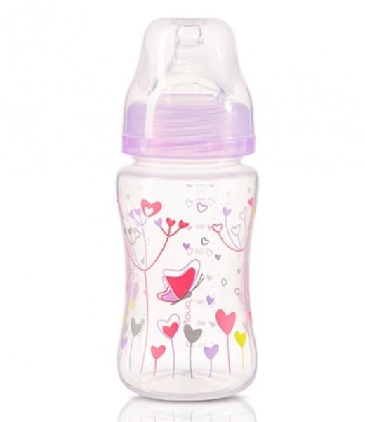 Пляшка для годування BabyOno, 240 мл, світло-рожевий (403) - фото 1