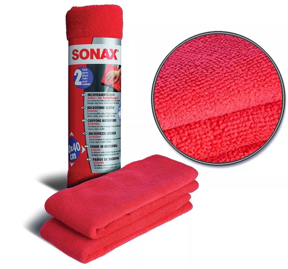 Набор салфеток из микрофибры для кузова Sonax Microfibre Cloths Outside, 40х40 см, 2 шт. - фото 3