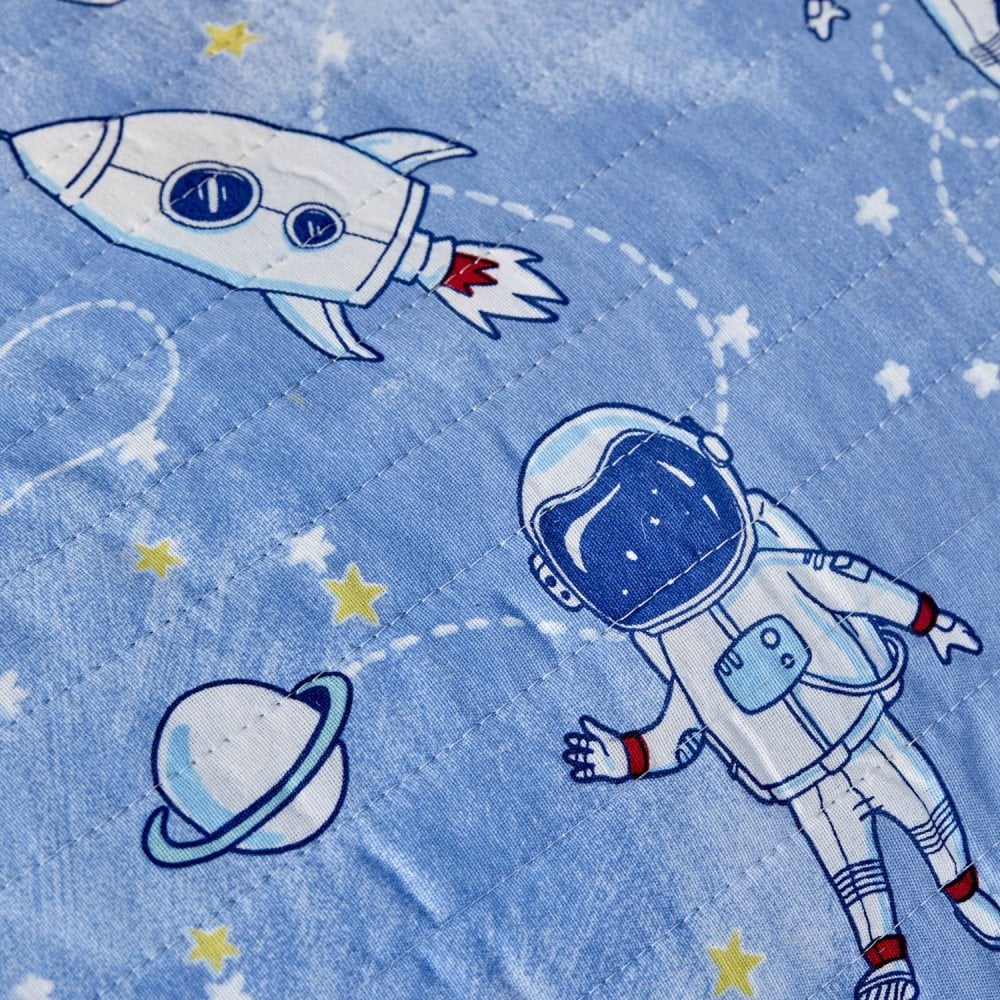Покрывало стеганное с наволочкой Karaca Home Astronot lacivert, 230х180 см, синее (svt-2000022298421) - фото 4