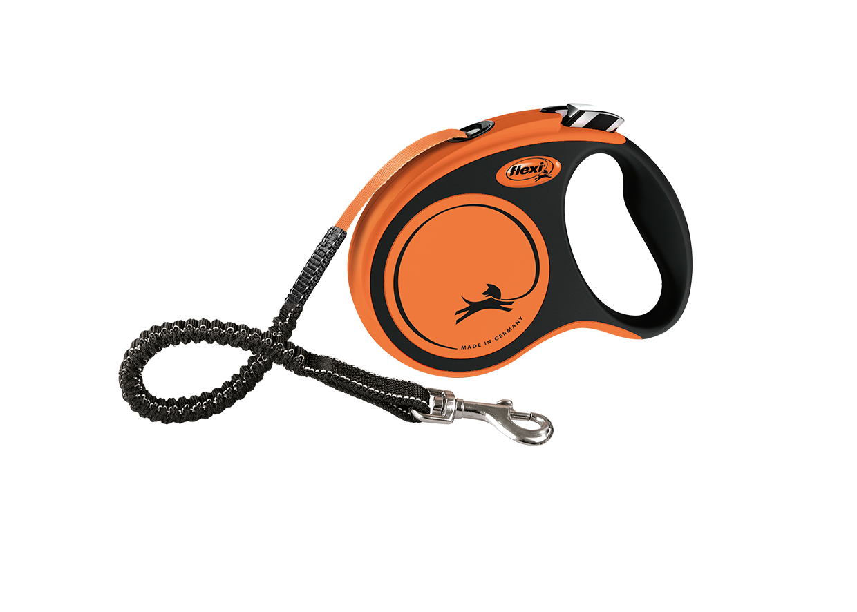 Поводок-рулетка Flexi Xtreme S, для собак до 20 кг, лента 5 м, оранжевый (XT10T5.251.OR) - фото 1