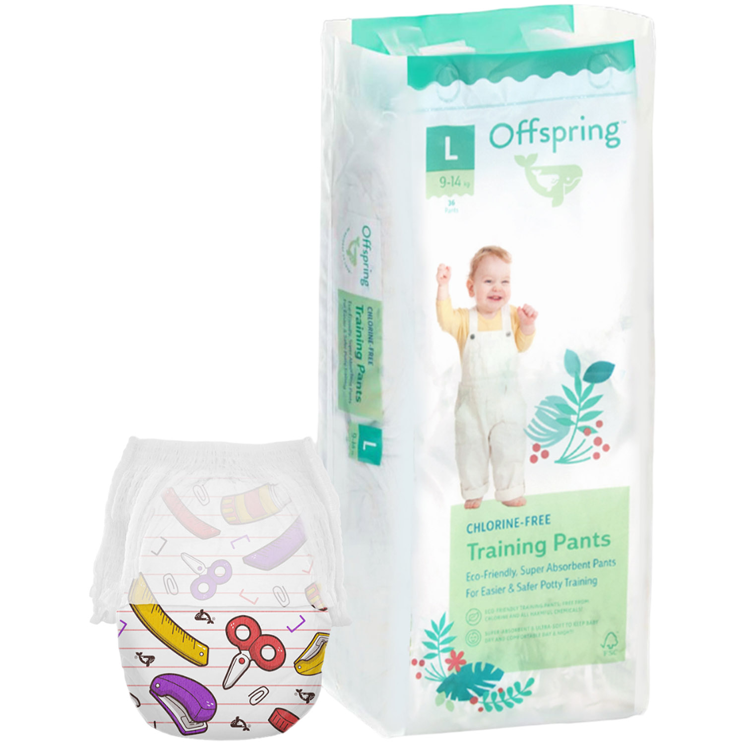 Підгузки-трусики Offspring Crafty розмір L (9-14 кг) 36 шт. (DP-OI-FAP-L36P-CRA) - фото 1