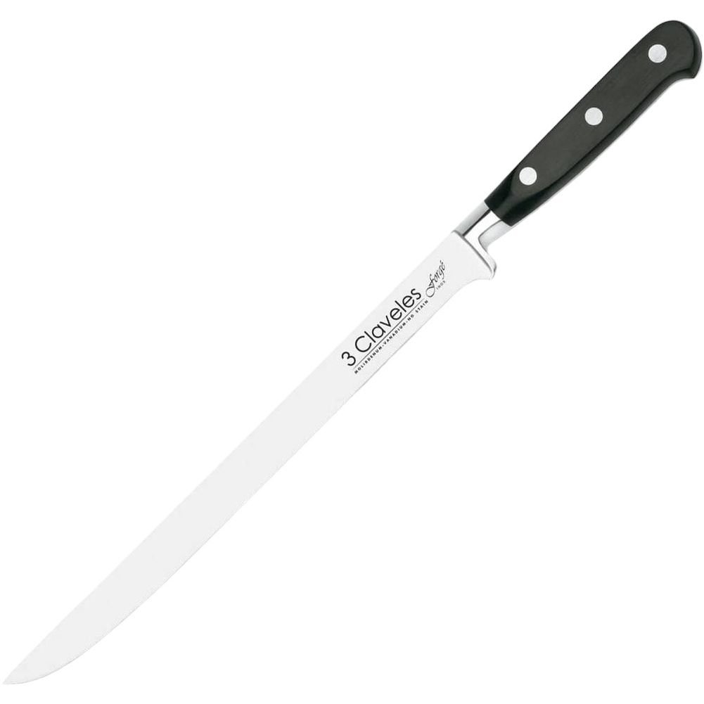 Кухонный нож для хамона 3 Claveles 250 мм Черный 000266787 - фото 1