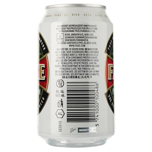 Пиво Faxe Premium светлое 5% 0.33 л ж/б - фото 2