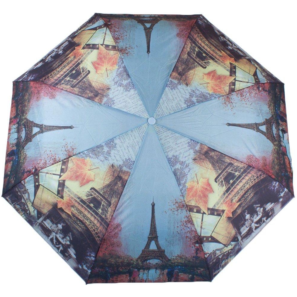 Женский складной зонтик механический Magic Rain 97 см голубая - фото 1