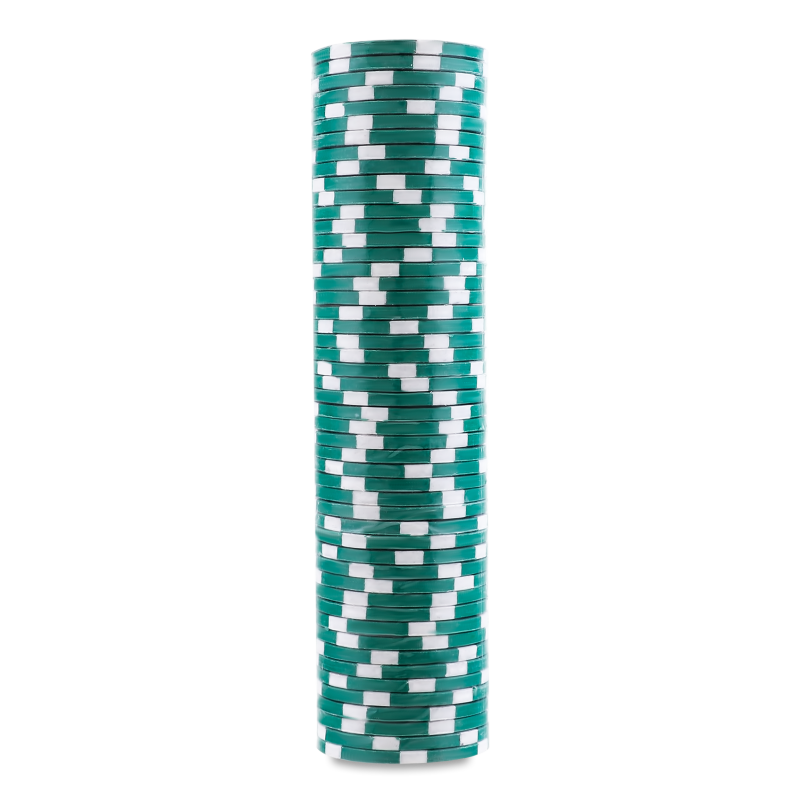 Набір фішок для гри в покер Offtop, 50 шт., зелений (848073) - фото 1