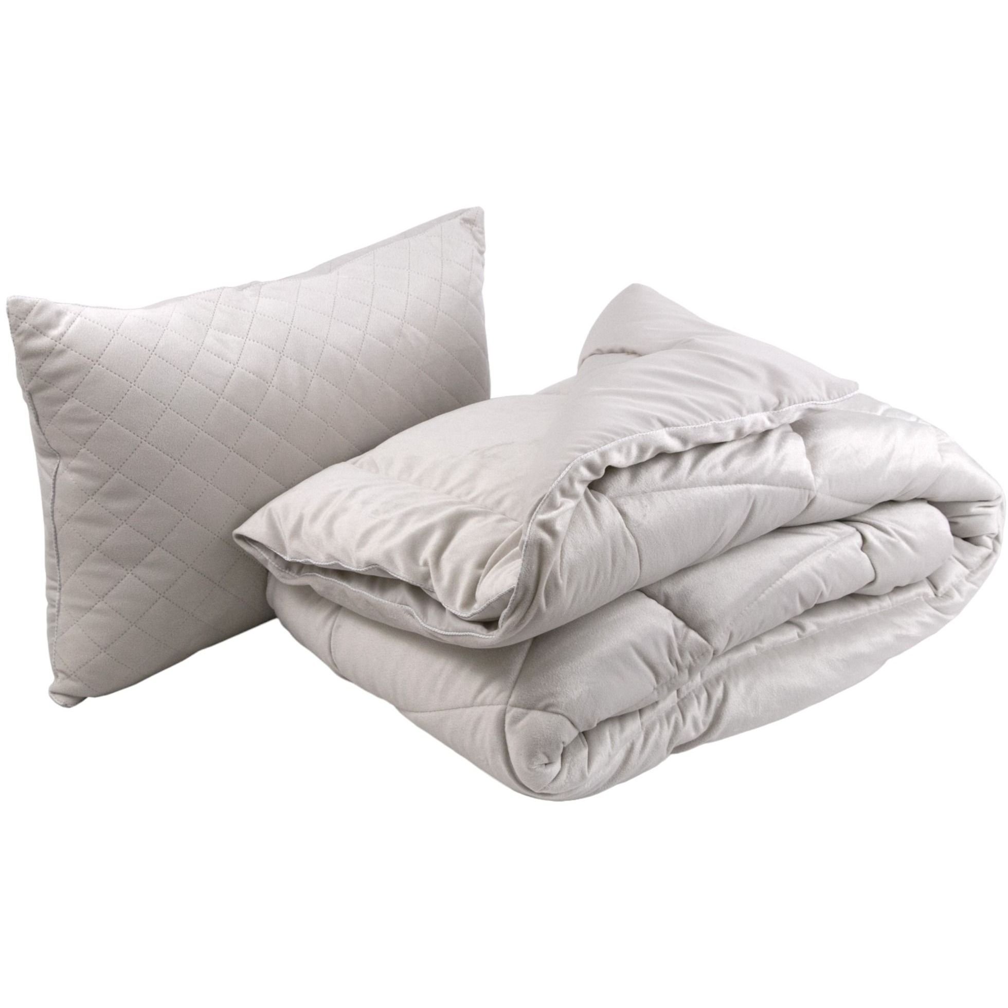 Набор силиконовый Руно Soft Pearl, бежевый: одеяло, 205х140 см + подушка, 50х70 см (924.55_Soft Pearl) - фото 1