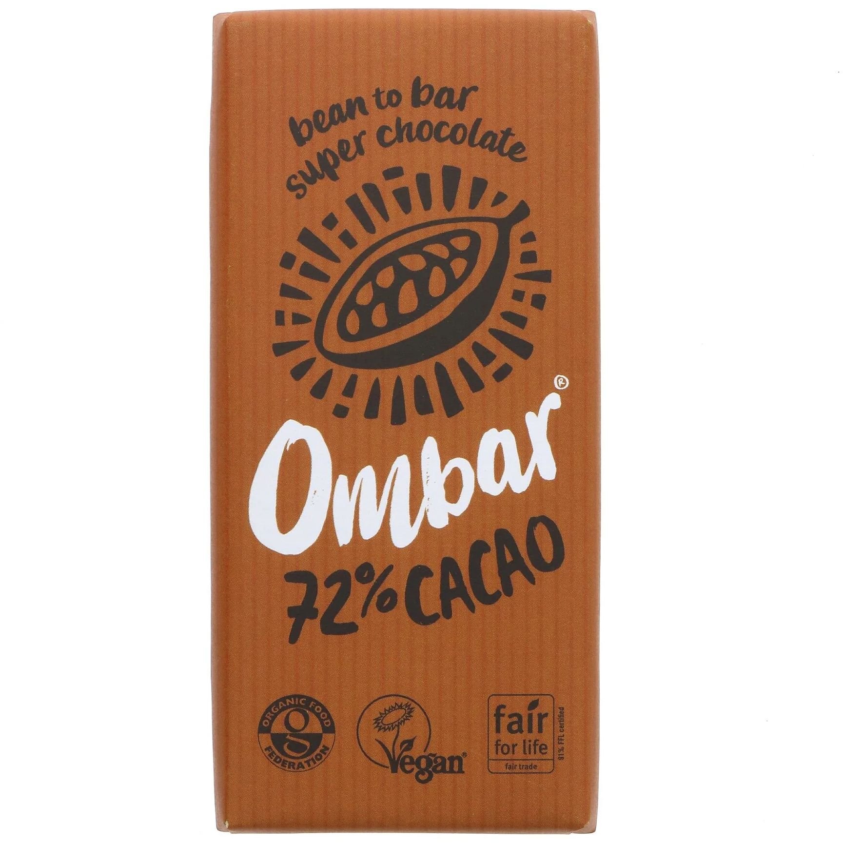 Шоколад сирий Ombar 72% какао органічний 35 г - фото 1