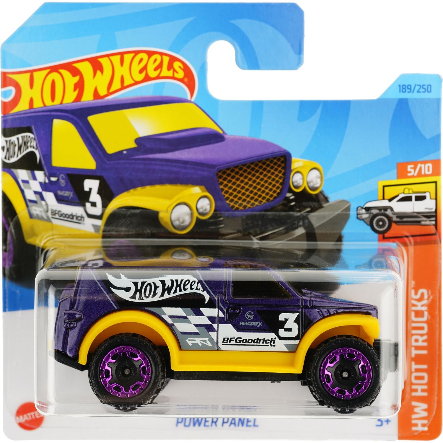 Базовая машинка Hot Wheels HW Hot Trucks Puwer Panel фиолетовая с желтым (5785) - фото 1