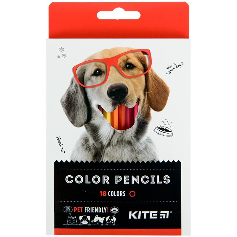 Кольорові олівці Kite Dogs 18 шт. (K22-052-1) - фото 1
