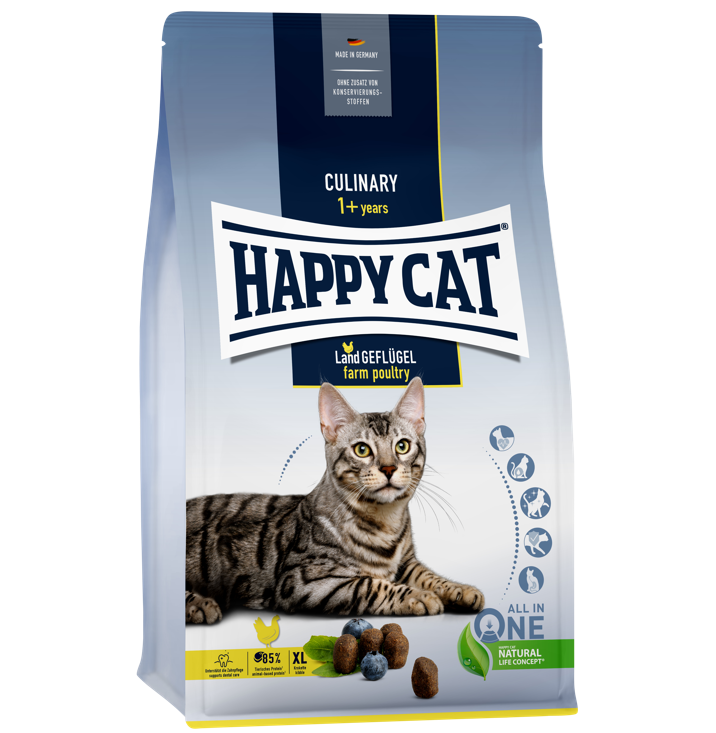Сухий корм для дорослих котів великих порід Happy Cat Culinary Land Geflugel, зі смаком птиці, 4 кг (70570) - фото 1