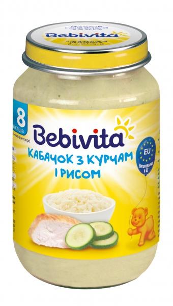 Пюре Bebivita Кабачок з курчам і рисом, 220 г - фото 1