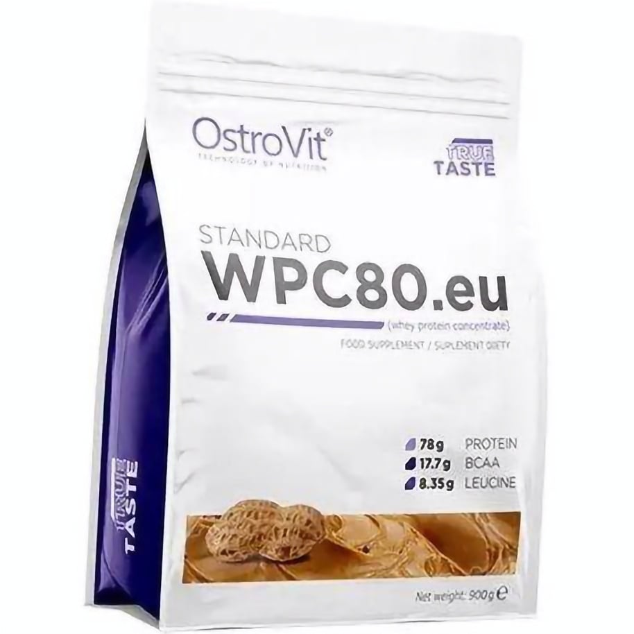 Протеин OstroVit Standaed WPC80.eu Peanut 900 г - фото 1
