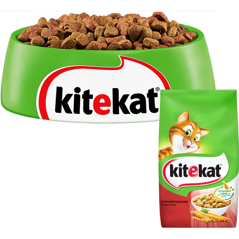 Сухий корм для котів Kitekat, яловичина з овочами, 1,8 кг - фото 3