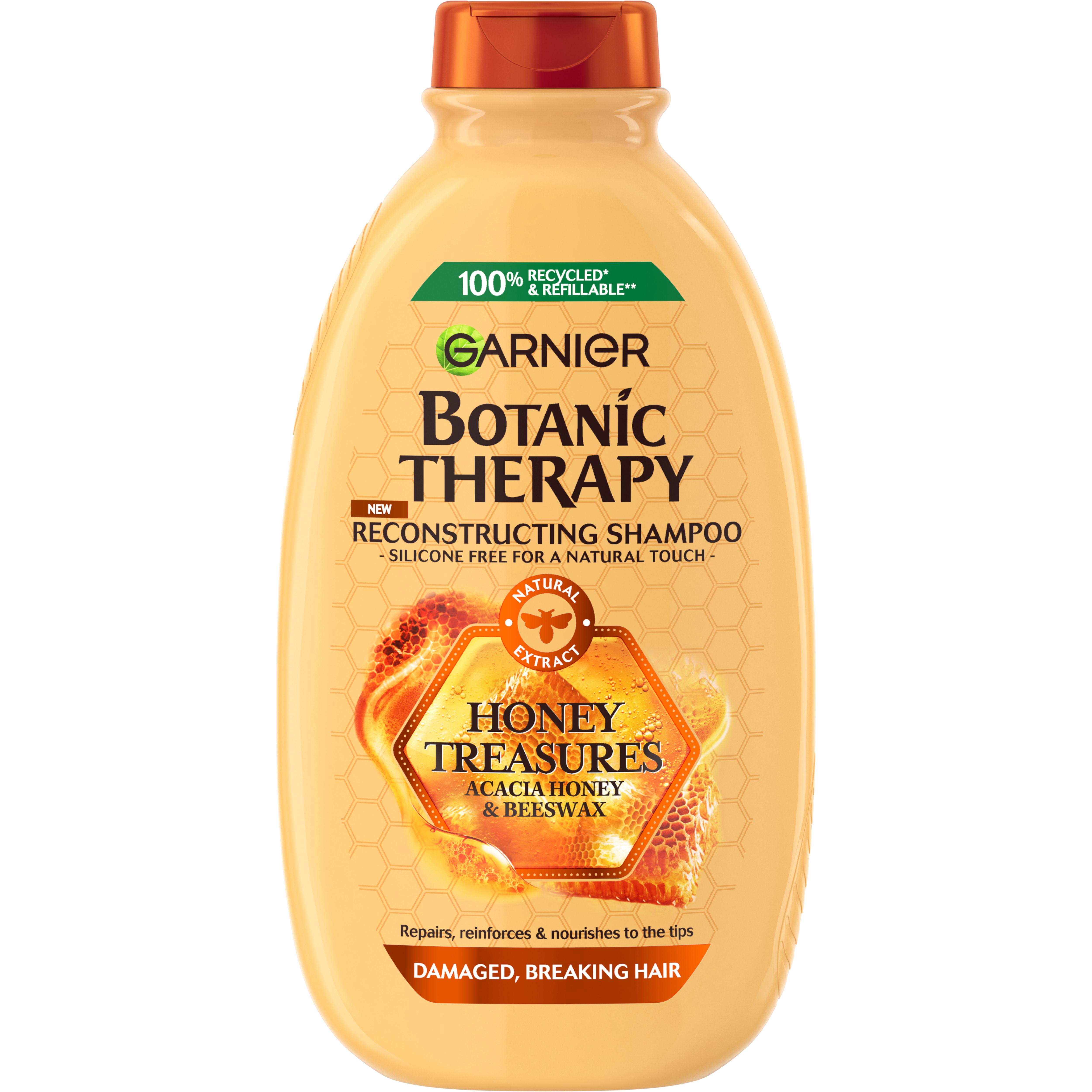 Шампунь Garnier Botanic Therapy Мед і Бджолиний віск, відновлюючий для пошкодженого та січеного волосся, 400 мл - фото 1