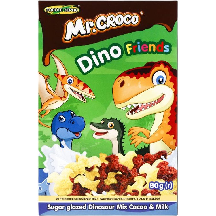Готовый завтрак Mr. Croco Динозаврики Микс с какао и молоком 80 г - фото 1