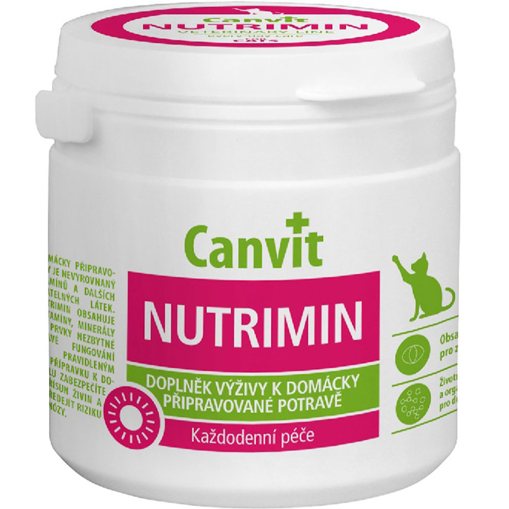 Комплекс витаминов для кошек Canvit Nutrimin при кормлении натуральной пищей порошок 150 г - фото 1