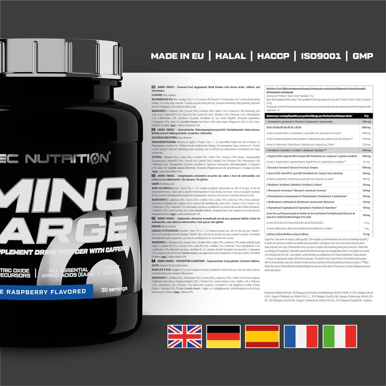 Амінокислоти Scitec Nutrition Amino Charge Блакитна малина 570 г - фото 2