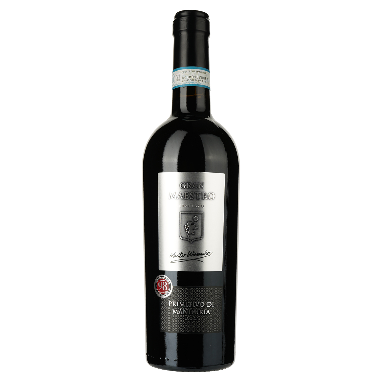 Вино Gran Maestro Primitivo di Manduria DOC, красное, сухое, 14%, 0,75 л - фото 1