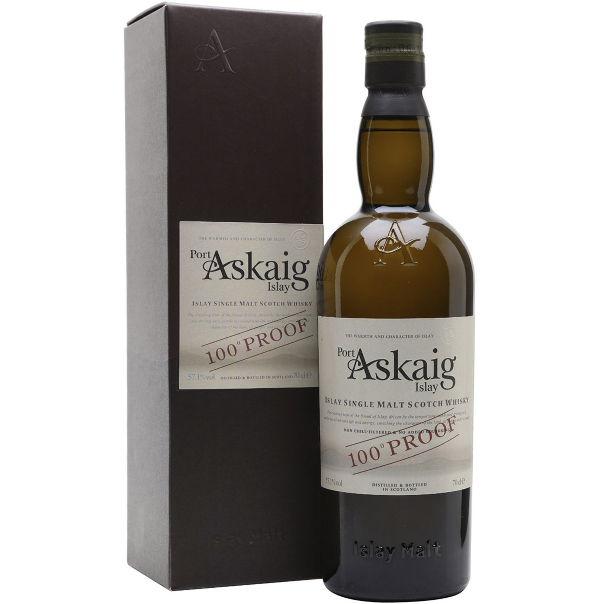 Виски Port Askaig 100 Proof Single Malt Scotch Whisky 57,1% 0.7 л в подарочной коробке - фото 1