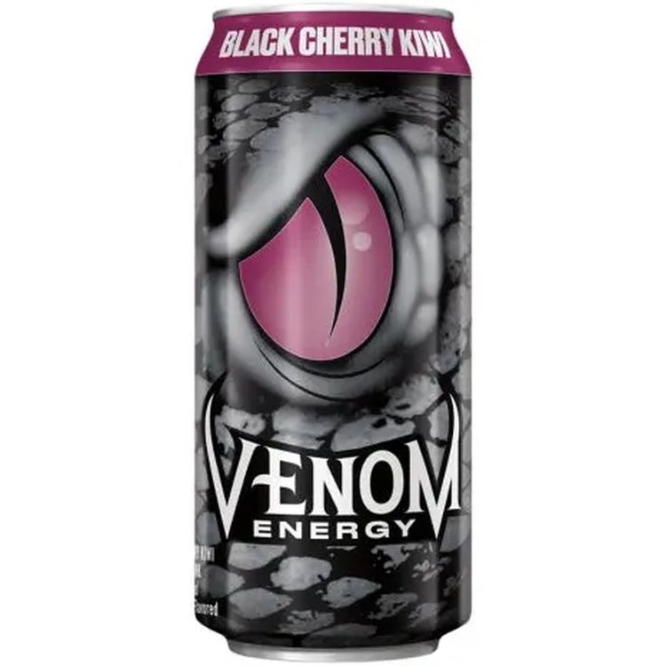 Напиток энергетический безалкогольный Venom Energy Black Cherry Kiwi сильногазированный 0.473 л ж/б (947443) - фото 1
