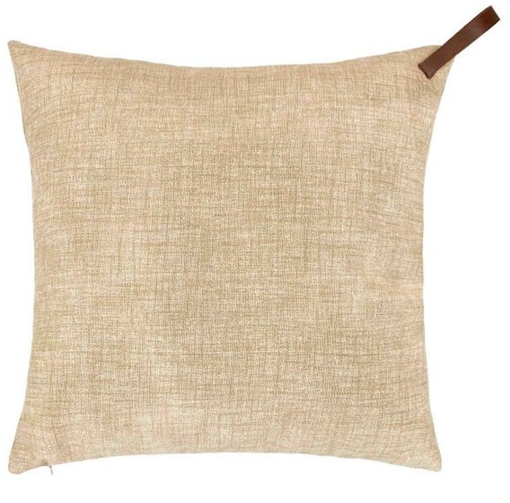 Подушка декоративная Прованс Camel с кожаным хлястиком , 45х45 см (14956) - фото 1