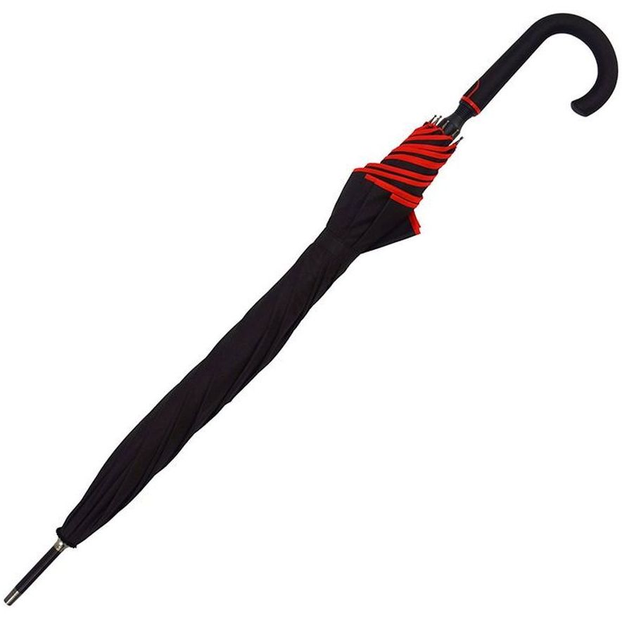Зонт-трость Bergamo Line черный с красным (7130005) - фото 2