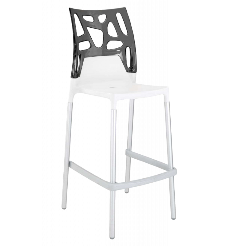Барний стілець Papatya X-Treme Ego-Rock, білий з сірим (4823044306251) - фото 1