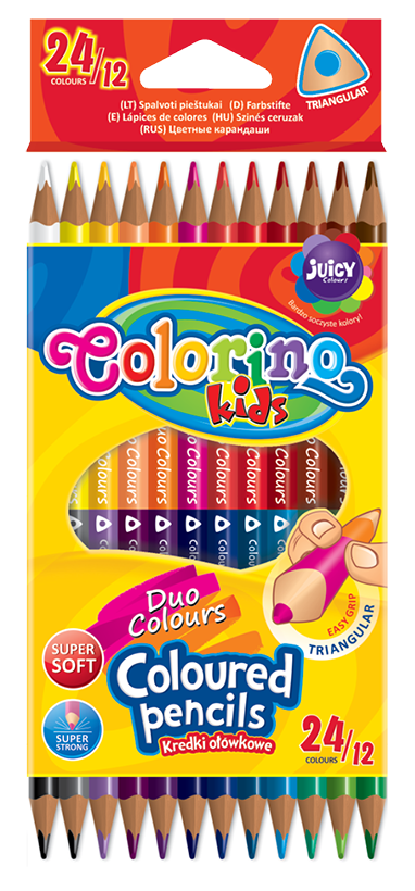 Карандаши цветные Colorino Duo Colors, двусторонние, 24 цвета, 12 шт. (33046PTR) - фото 1