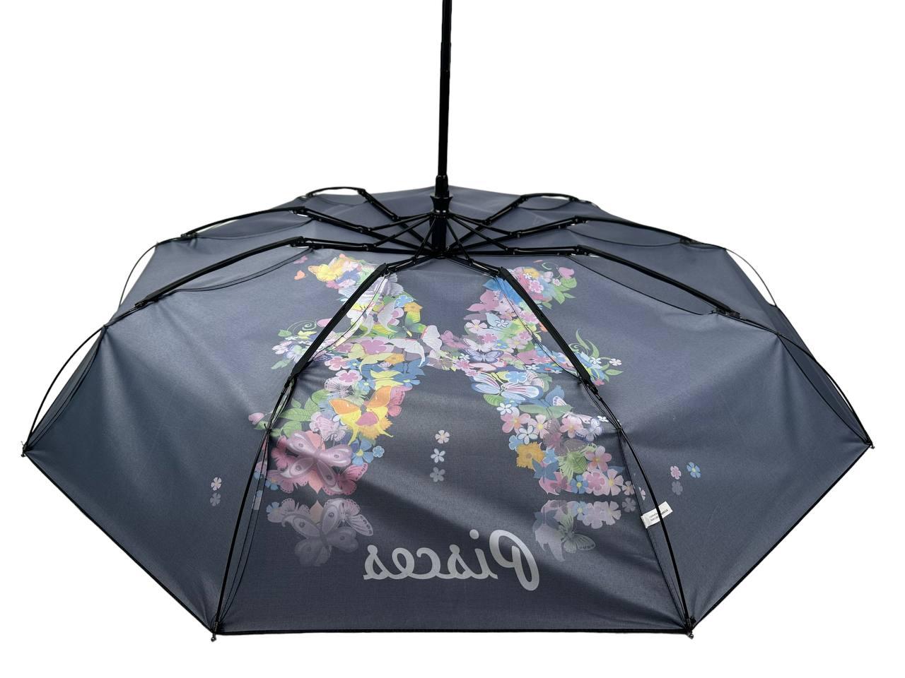 Женский складной зонтик полный автомат Rain 98 см черный - фото 7