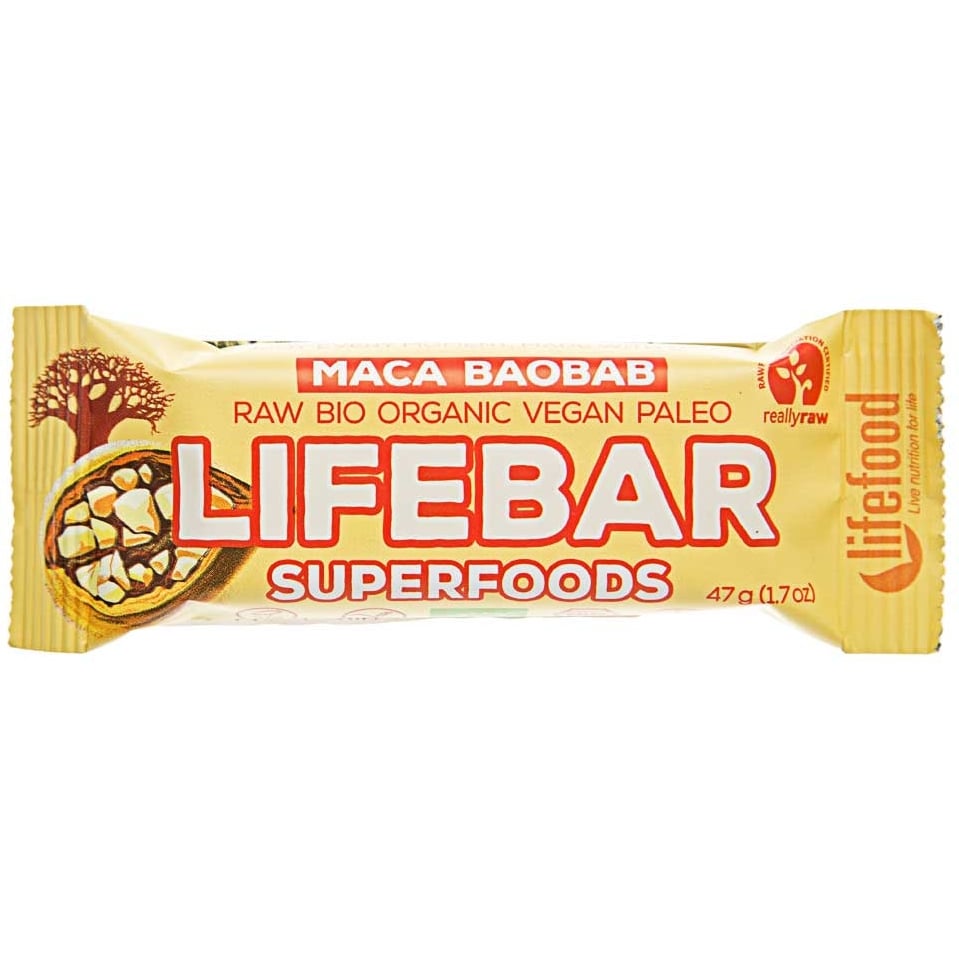 Батончик Lifefood Lifebar Superfoods мака-баобаб органический 47 г - фото 1