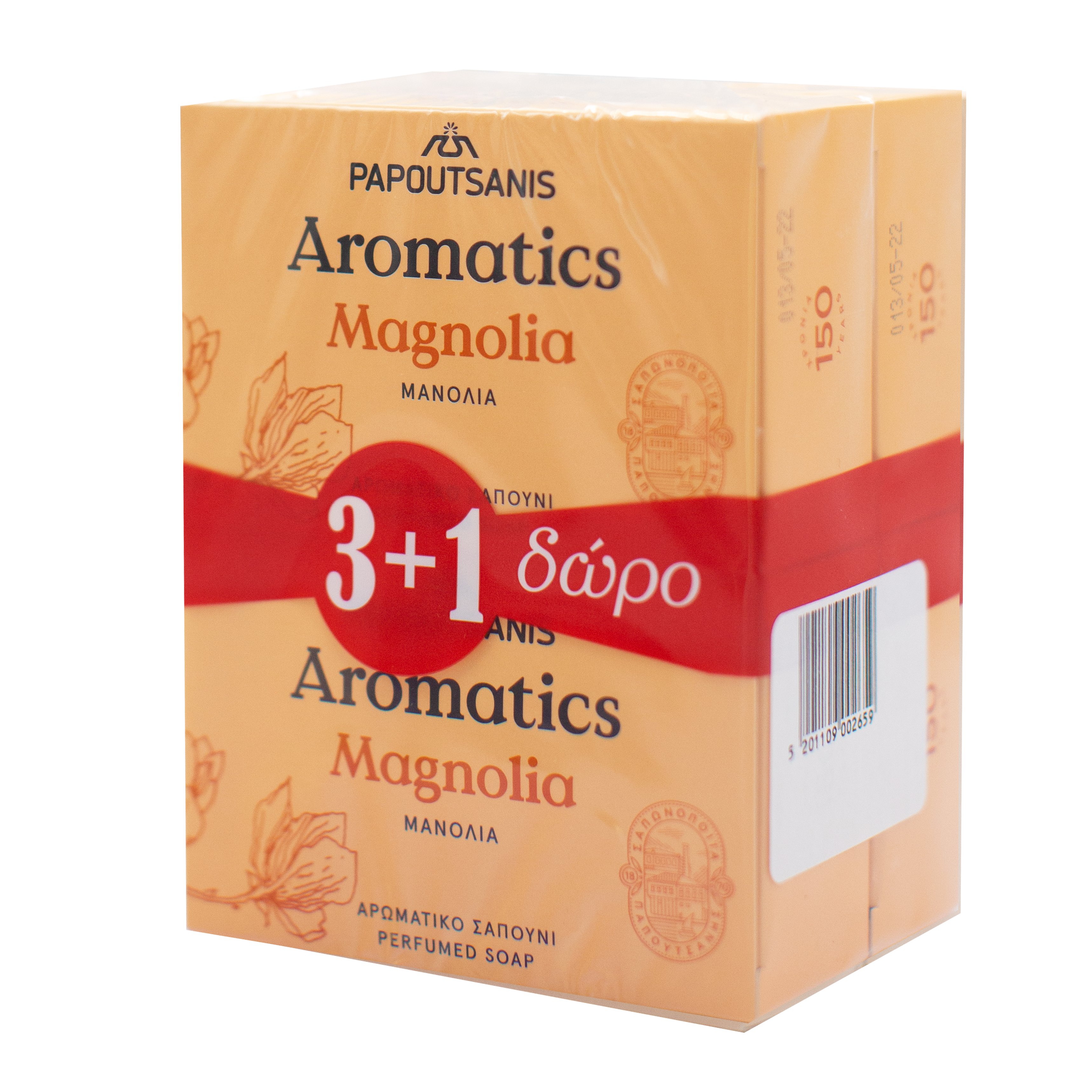 Твердое мыло Aromatics Магнолия, 400 г (4 шт. по 100 г) (ABSM400) - фото 2