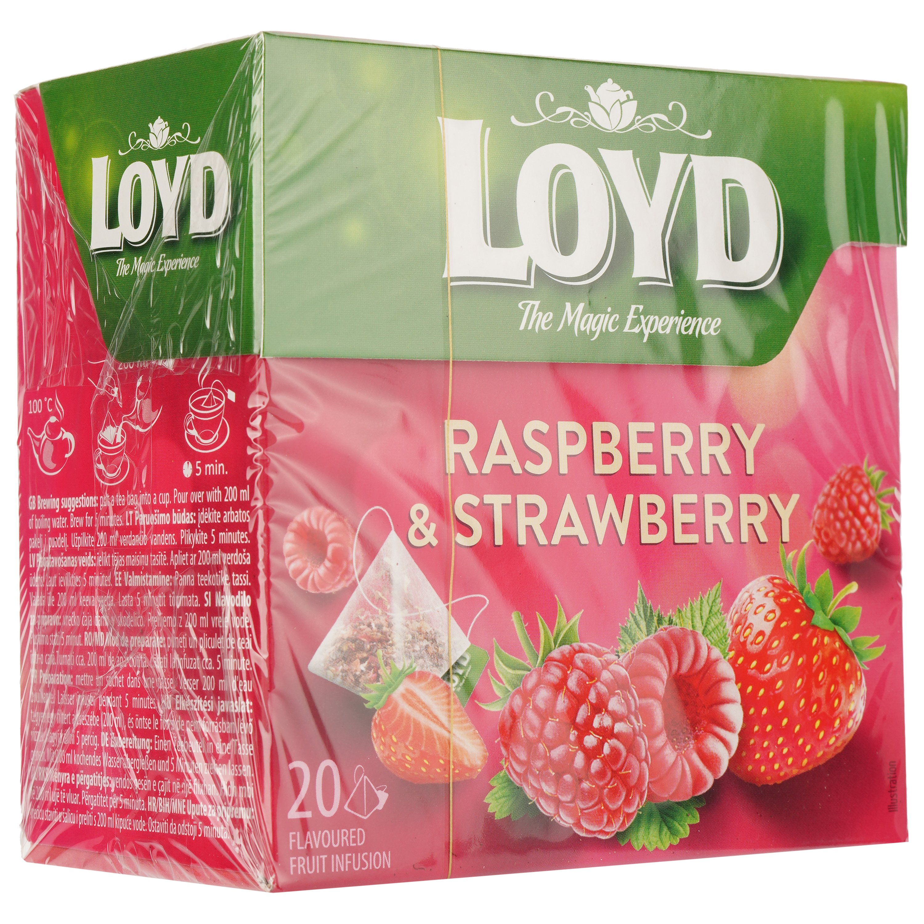 Чай фруктовий Loyd Raspberry & Strawberry, малина та полуниця, в пірамідках, 40 г - фото 3