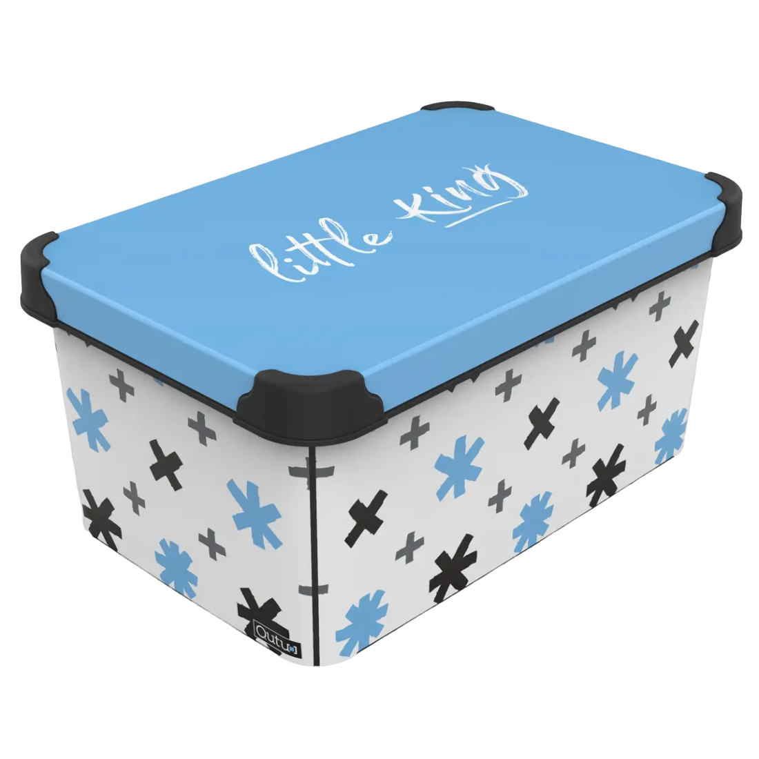 Коробка Qutu Style Box Little King, 10 л, 34,5х23х16 см, білий з блакитним (STYLE BOX с/к LITTLEKING 10л.) - фото 1