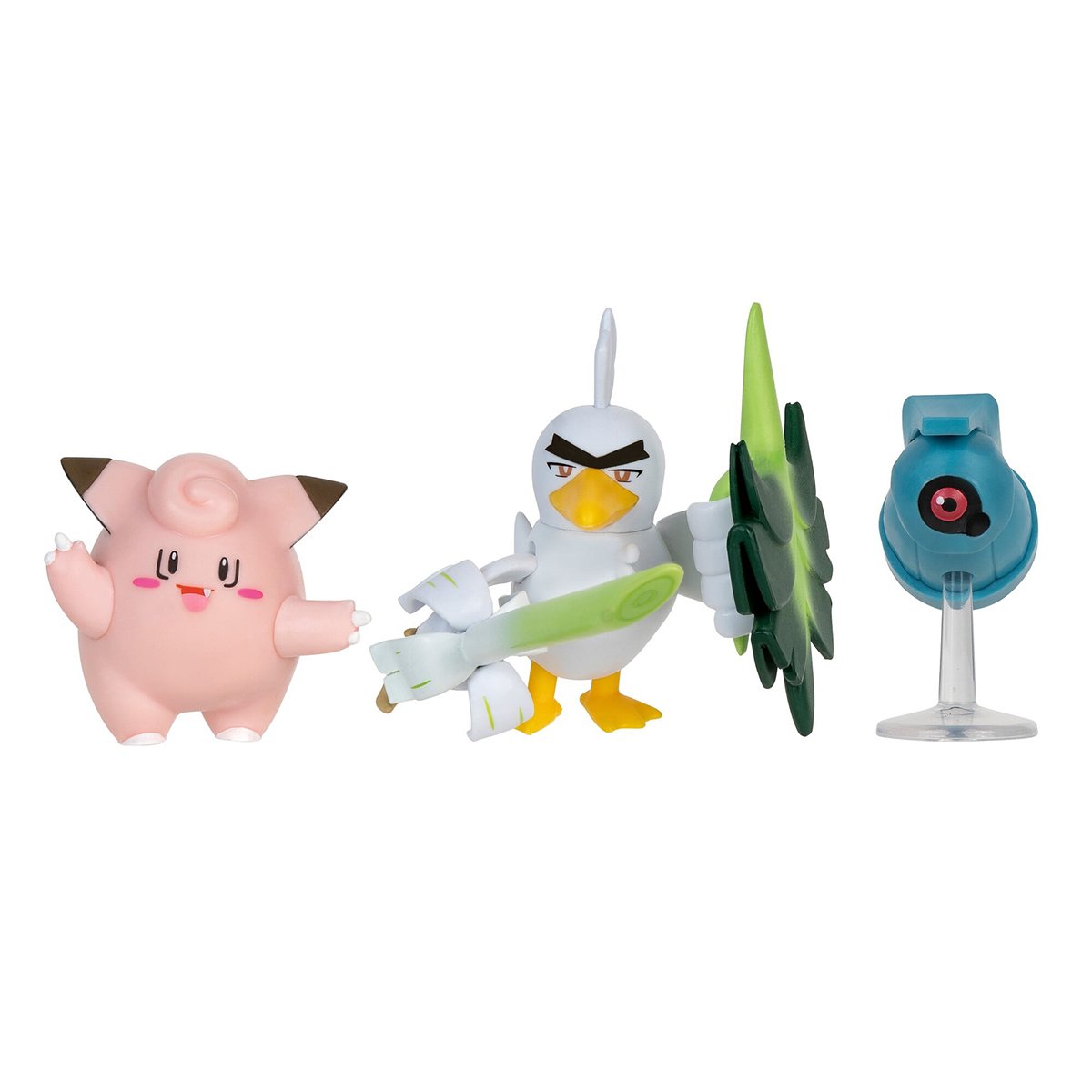 Набір ігрових фігурок Pokemon W18 - Клефейрі, Белдум, Сірфетч'д - фото 2