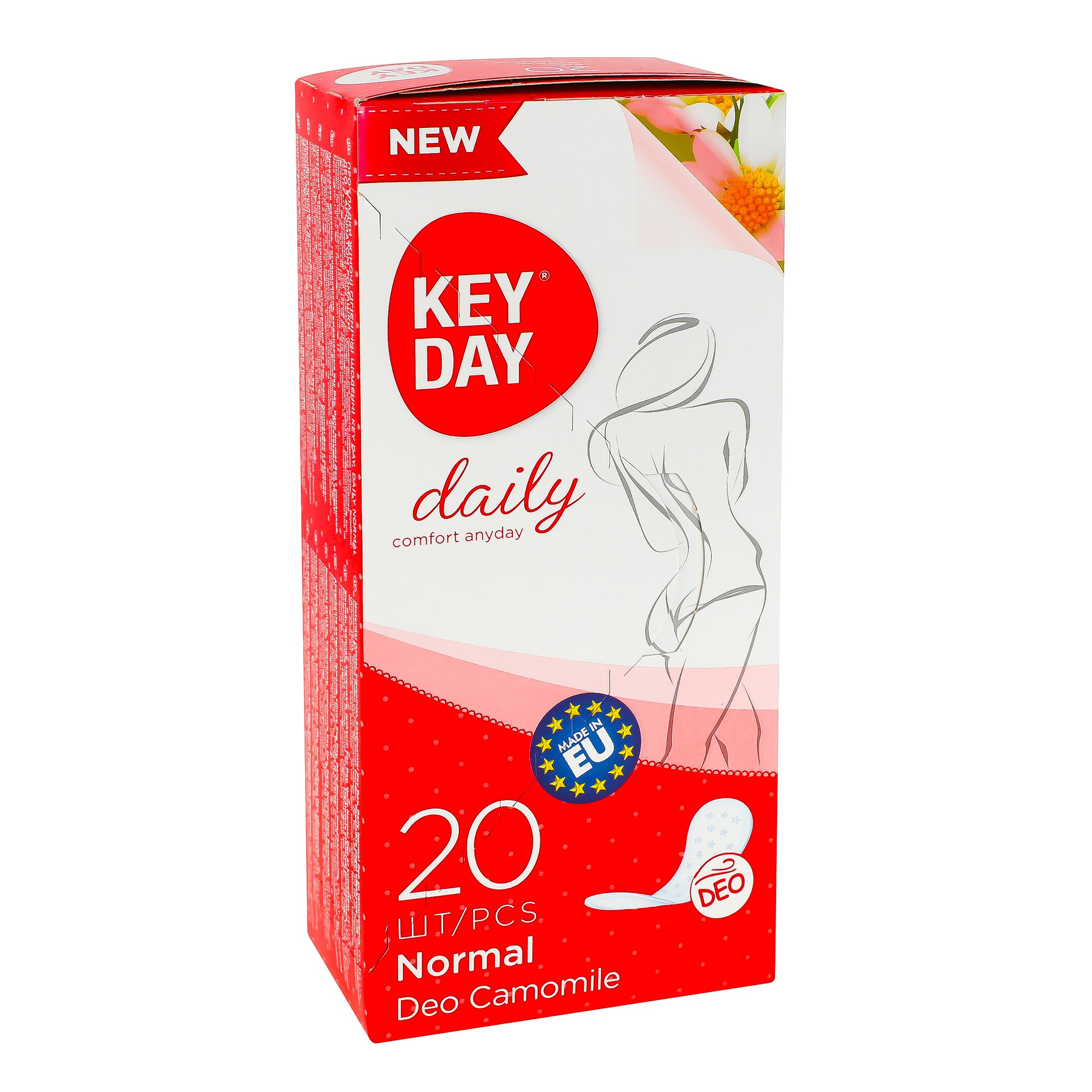 Ежедневные гигиенические прокладки Key Day Daily Normal Deo Ромашка 20 шт. - фото 3