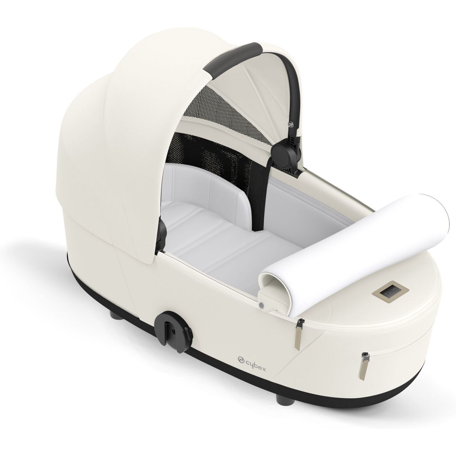 Люлька Cybex Mios Lux Off White + Текстиль для прогулянкового блоку Cybex Mios Off White + Шасі для коляски Cybex Mios LS RBA Chrome Brown - фото 6