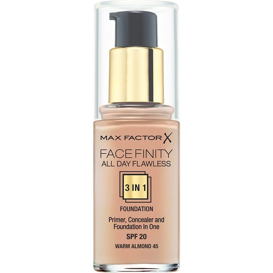 Тональна основа Max Factor Facefinity All Day Flawless 3 в 1 відтінок 45 (Warm Almond) 30 мл - фото 1