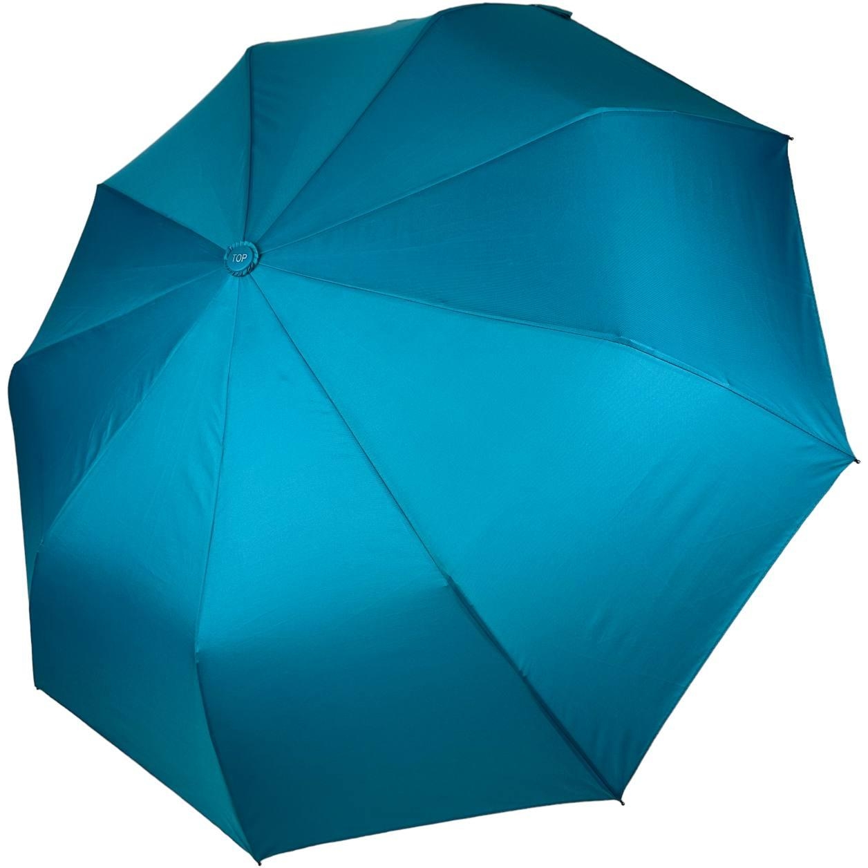 Жіноча складана парасолька напівавтомат Toprain 101 см бірюзова - фото 1