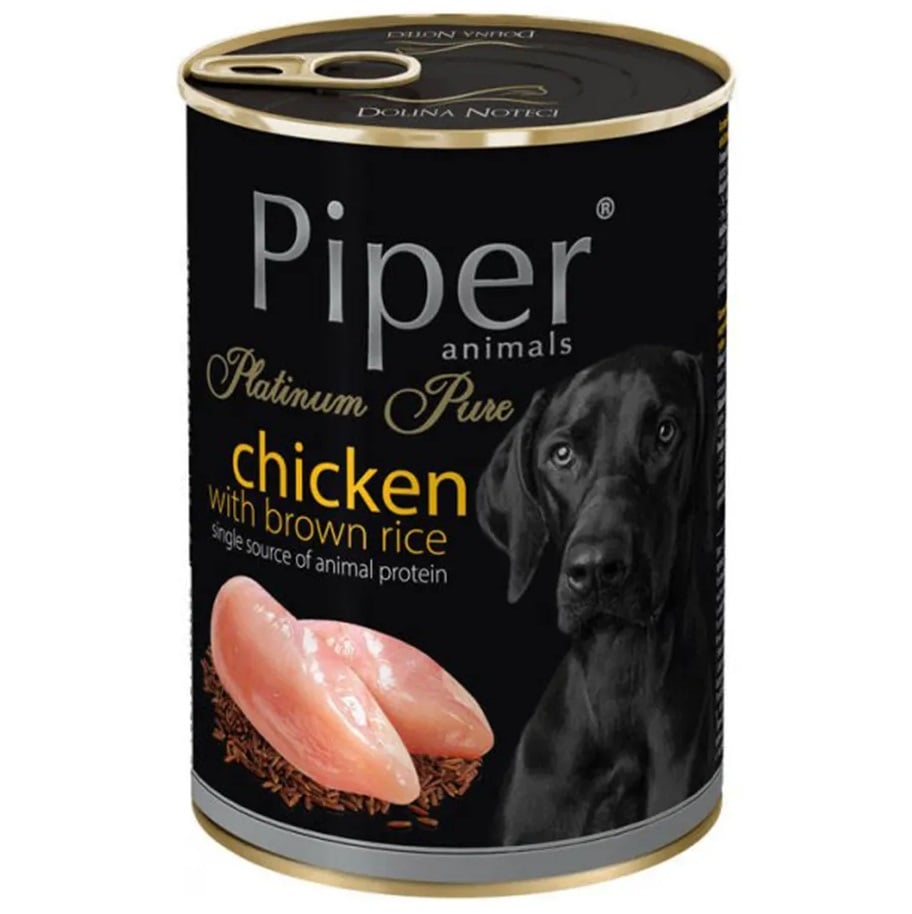 Влажный корм для собак Dolina Noteci Piper Platinum Pure с курицей и коричневым рисом, 400 г (DN132-303282) - фото 1