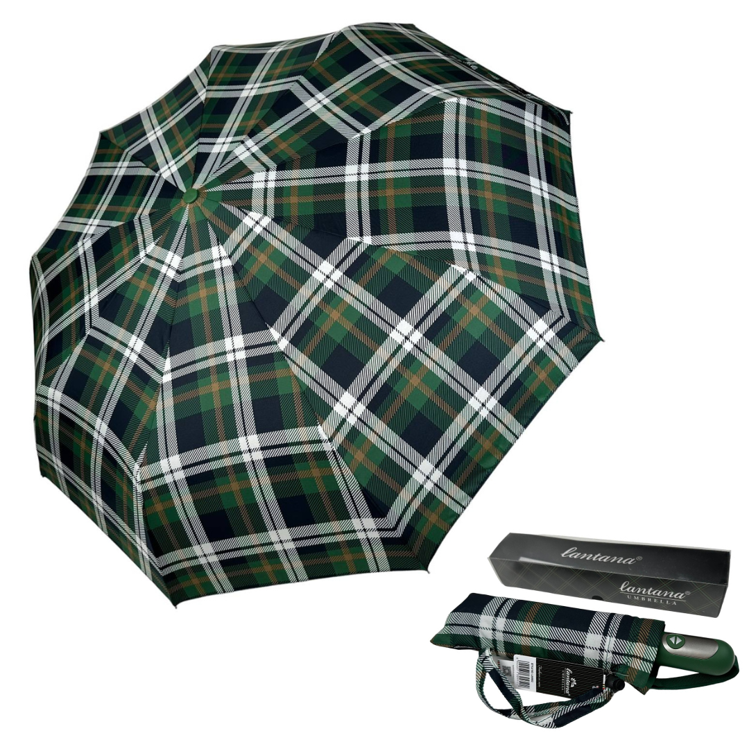 Складана парасолька повний автомат Lantana 100 см зелена - фото 2