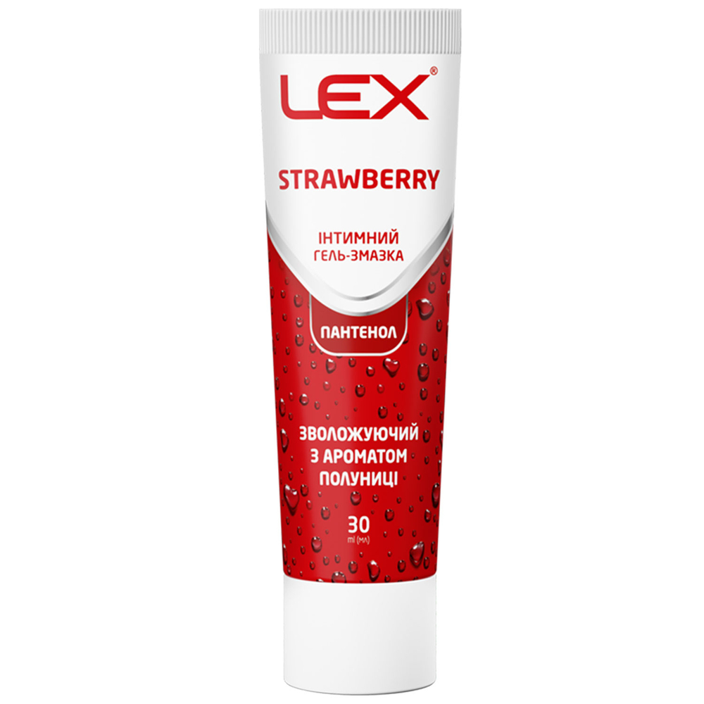 Інтимний гель-змазка Lex Strawberry зволожувальний, з ароматом полуниці, 30 мл (LEX Gel_Strawberry_30 ml) - фото 1