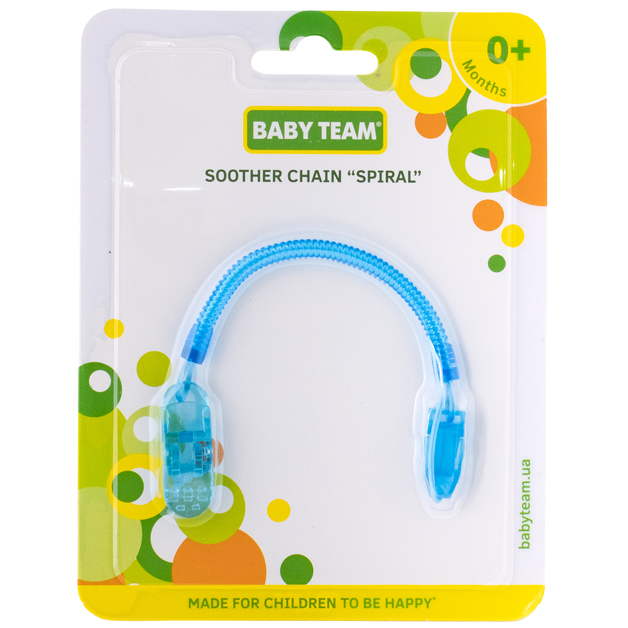 Цепочка для пустышки Baby Team Спираль (3335_блакитний) - фото 4