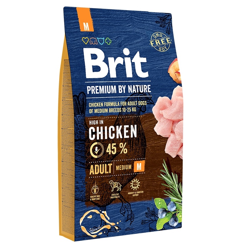 Сухий корм для собак середніх порід Brit Premium Dog Adult М, з куркою, 8 кг - фото 1