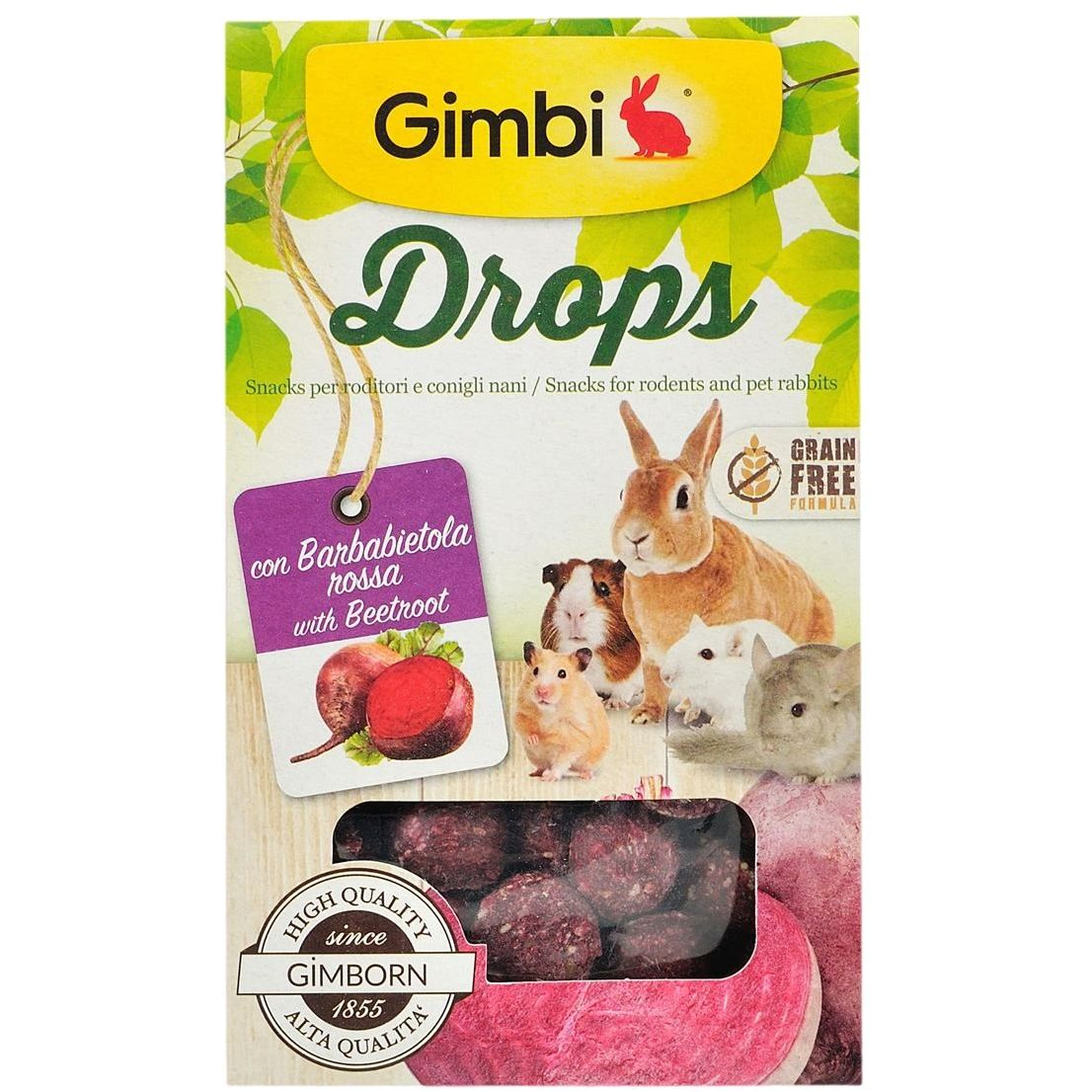 Ласощі Gimbi Drops для гризунів, дропси з буряком, 50 г - фото 3