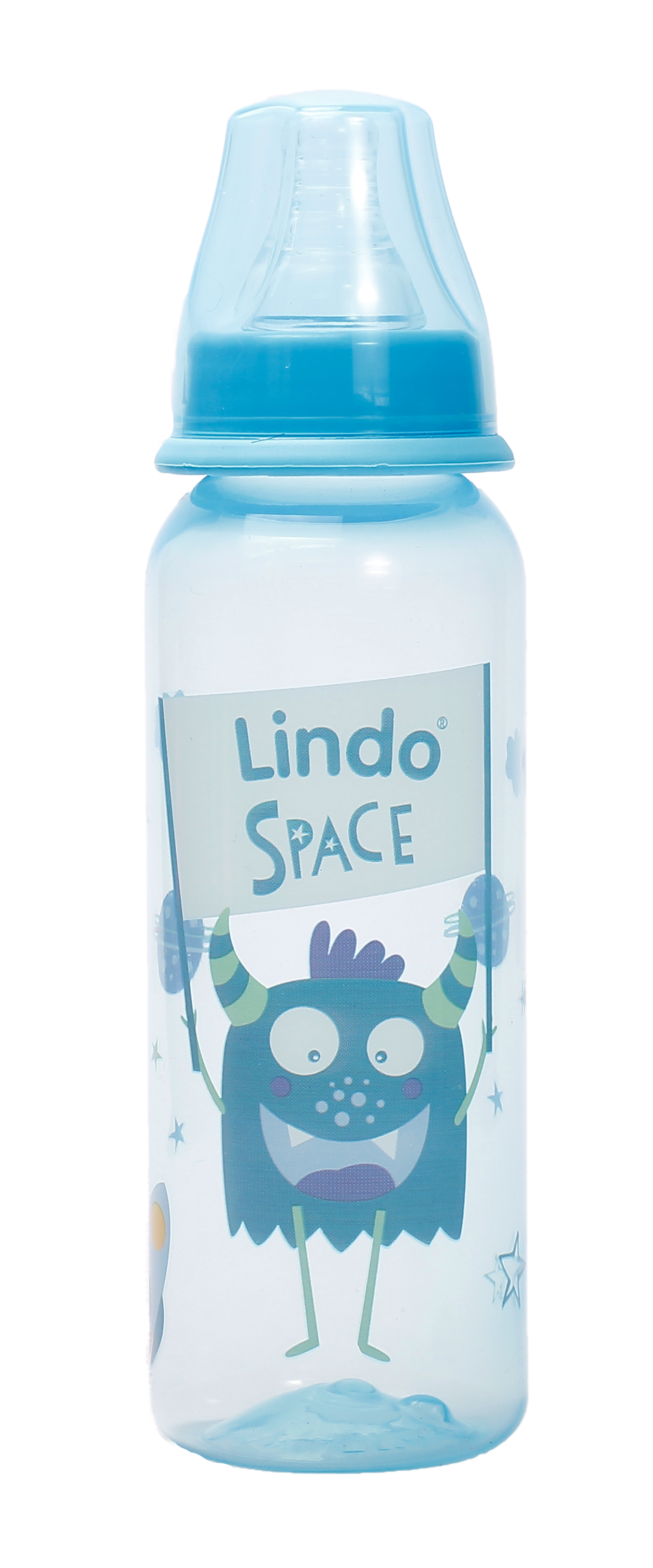 Бутылочка для кормления Lindo, с силиконовой соской, 250 мл, голубой (Li 138 гол) - фото 1