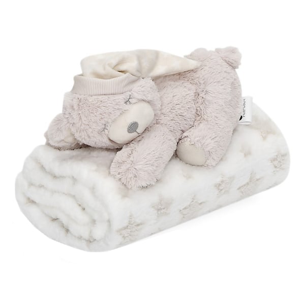 Плед Interbaby Flecce Plush Toy Bear Sleep Вeige, 110х80 см, бежевый (8100266) - фото 1