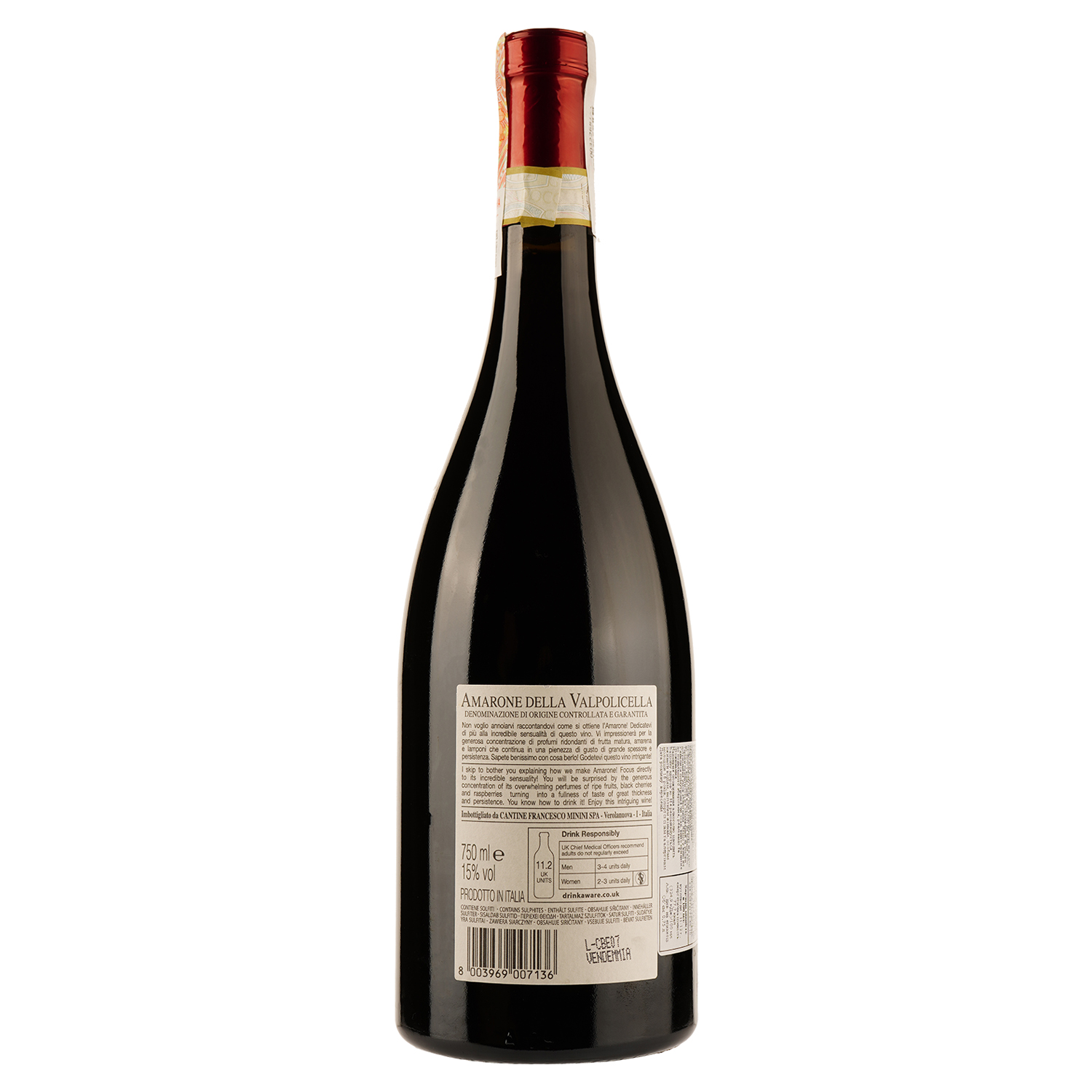 Вино Casa Al Pruno Amarone D/Valpolicella DOCG, червоне, сухе, 0,75 л - фото 2