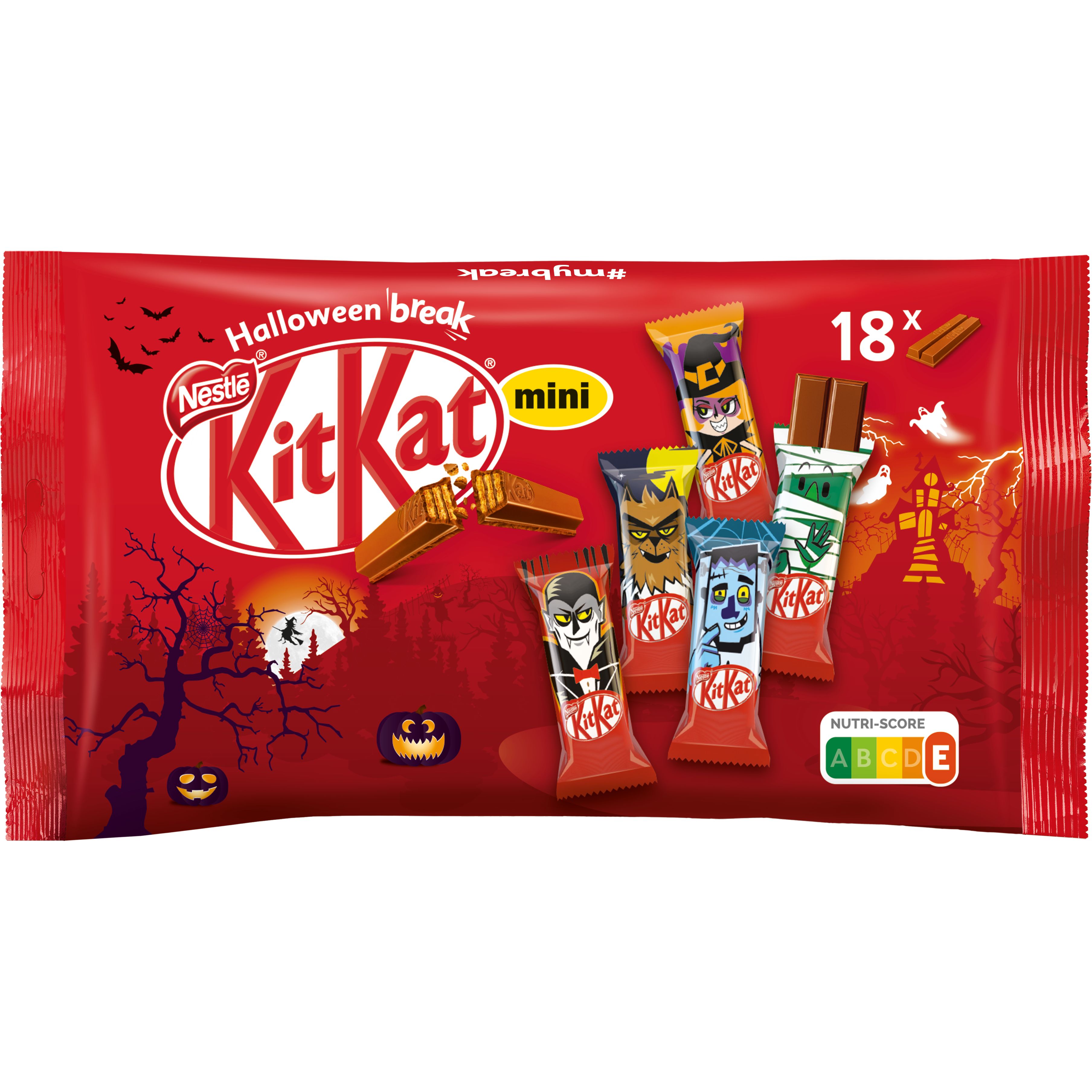 Вафли Nestle KitKat Halloween break Mini в молочном шоколаде 301 г (18 шт. по 16.7 г) - фото 1